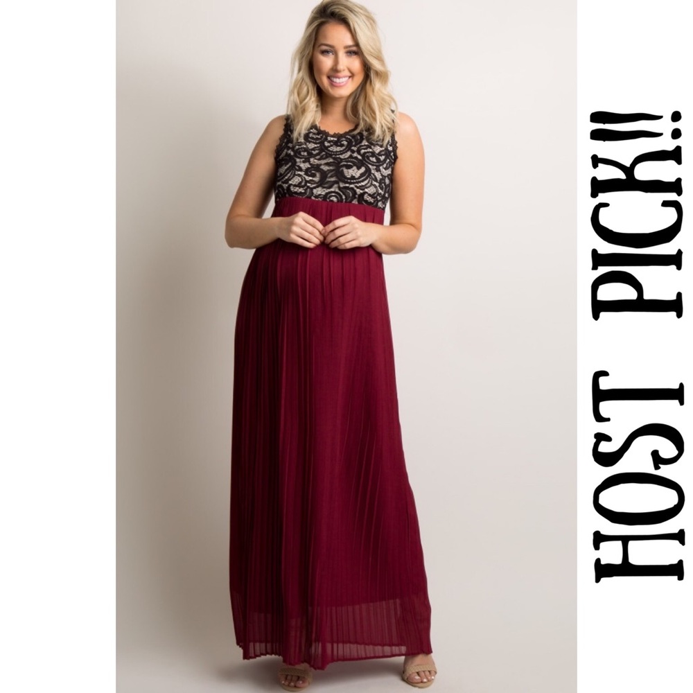Pinkblush Burgundy Lace Maternity Dress! ✨